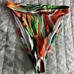 Misspap White and Green Bikini Bottom